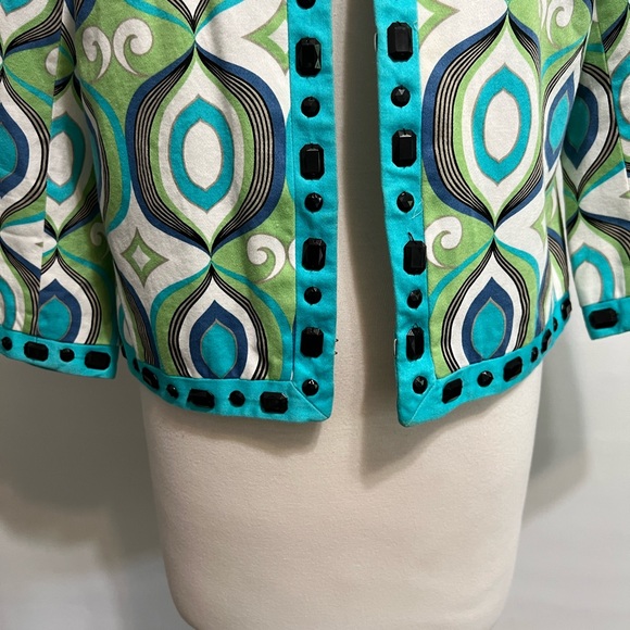 Silkland blazer jacket petite retro boho colorful lightweight may be a size M-L - Picture 4 of 12